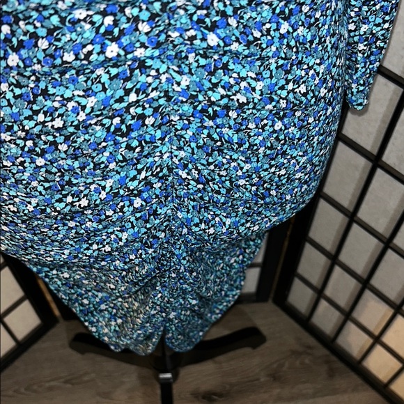 Zara Blue Puff Sleeve Sheath Dress - Picture 7 of 14